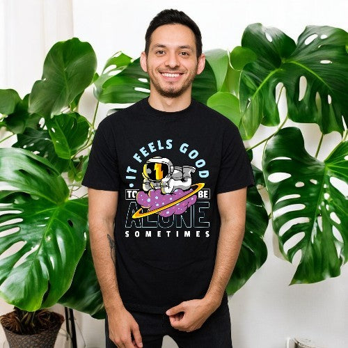 Cosmic Solitude Astronaut T-Shirt - "Good To Be Alone" Tee