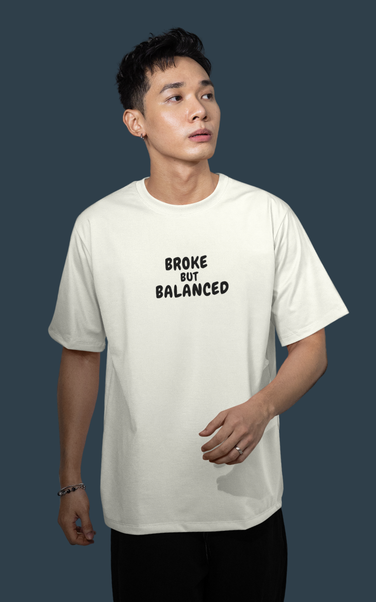 The Broke But Balanced Oversized Graphic Tee | Andazify