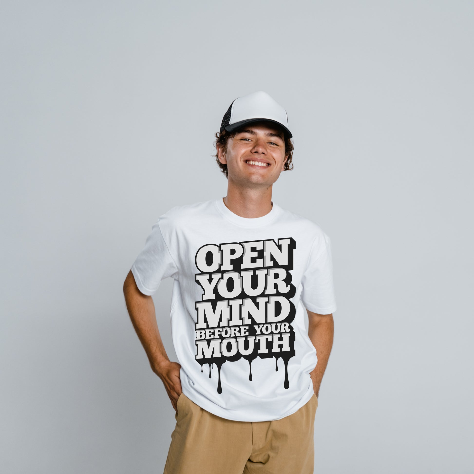 "Open Your Mind Before Your Mouth” Statement T-Shirt – Unisex
