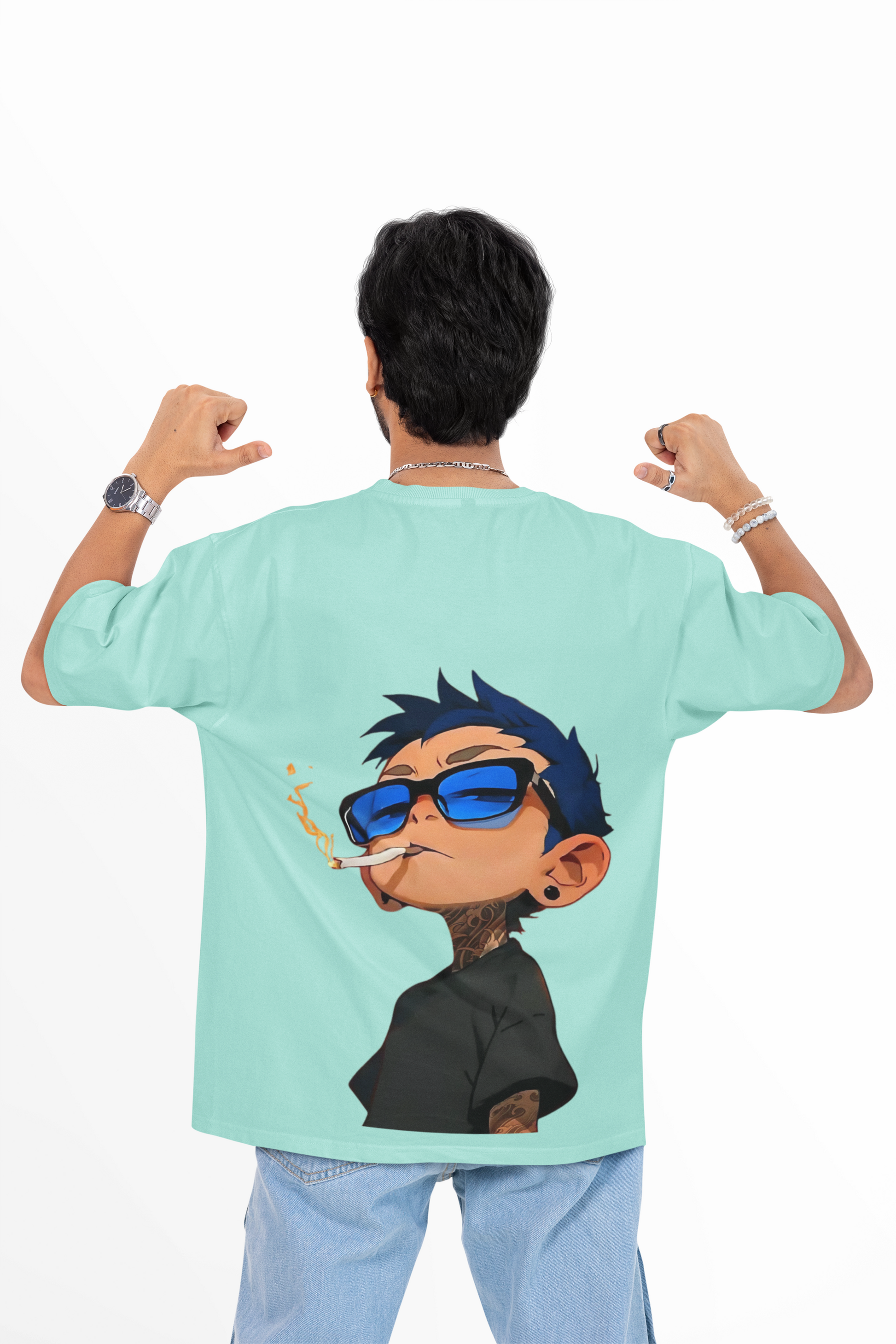 The Unbothered Oversized Graphic Tee in Mint | Andazify