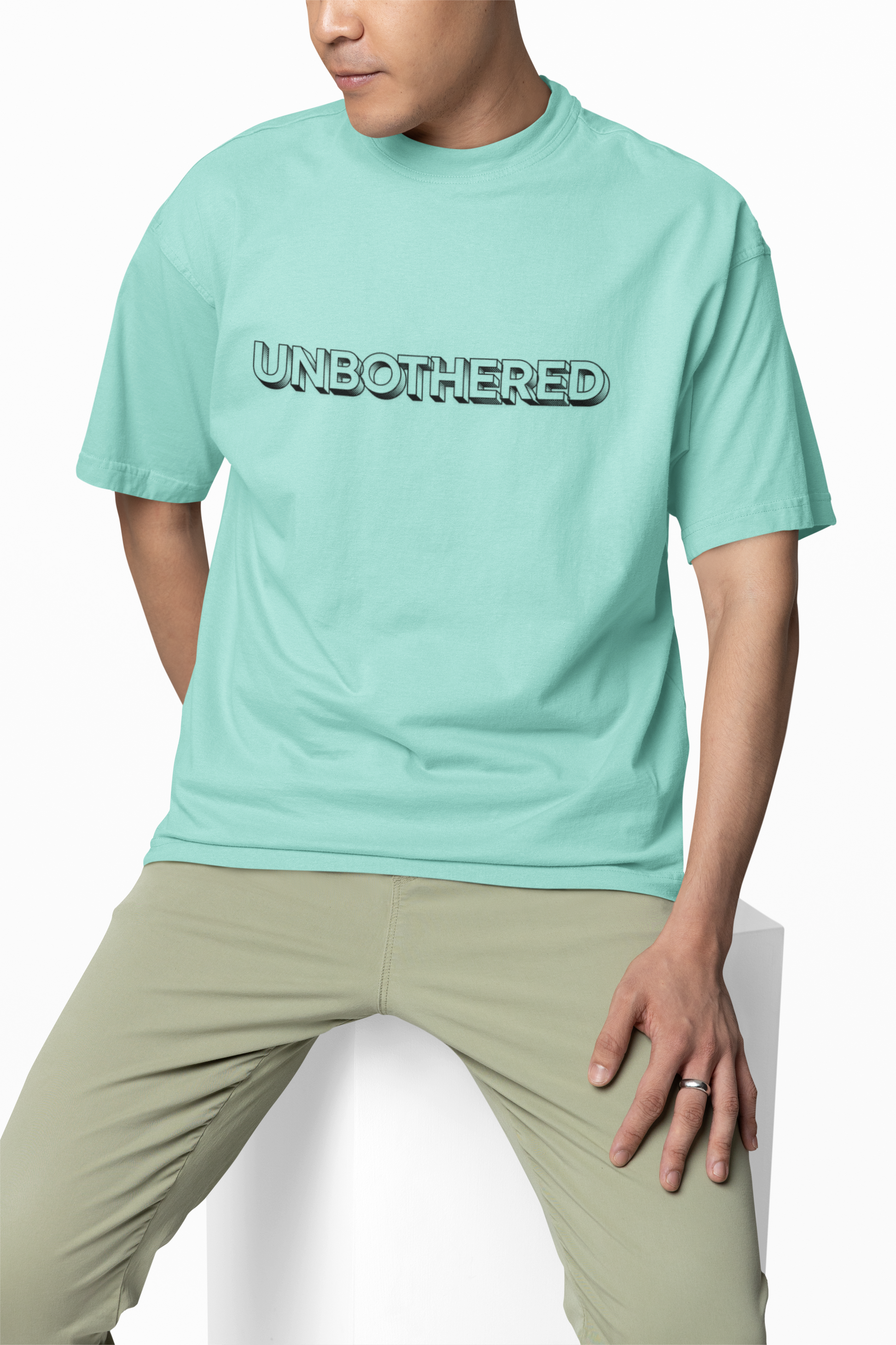 The Unbothered Oversized Graphic Tee in Mint | Andazify