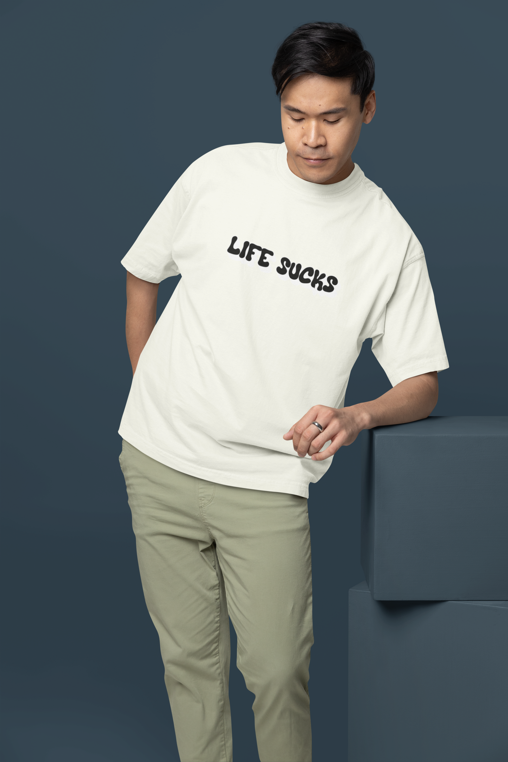 The Life Sucks Oversized Graphic Tee | Andazify