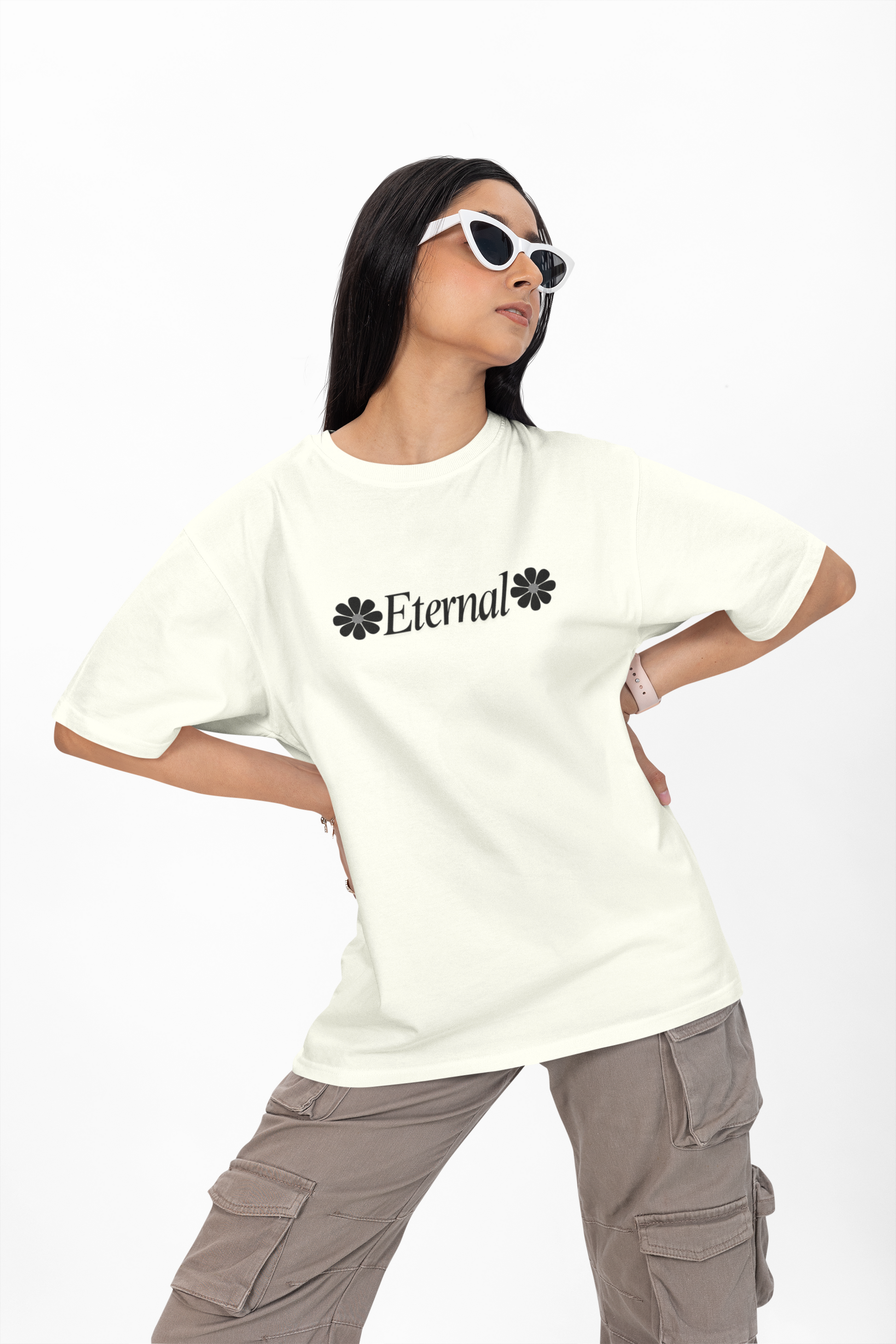The Eternal Oversized Graphic T-Shirt in Pink & Mint | Andazify