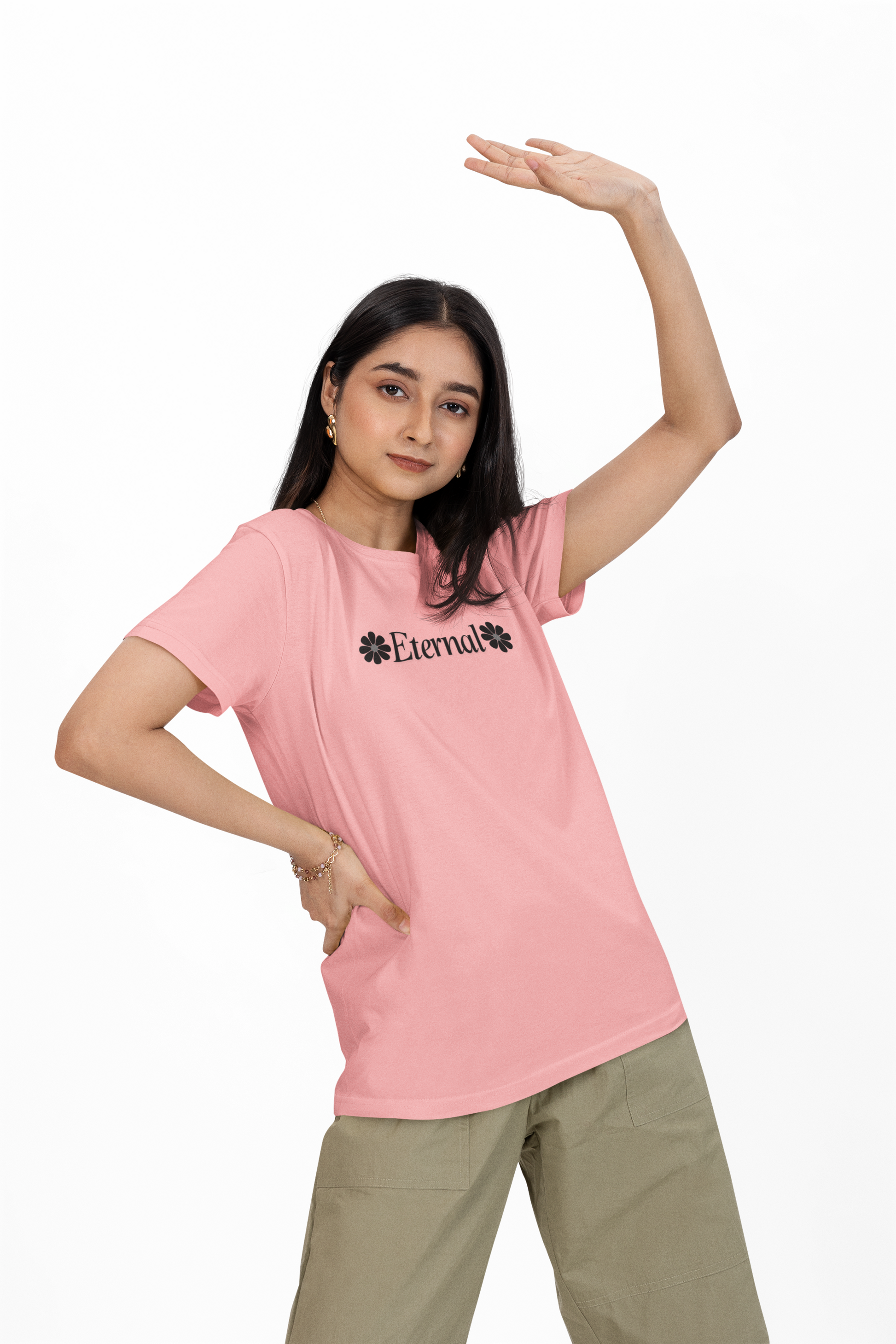 The Eternal Oversized Graphic T-Shirt in Pink & Mint | Andazify