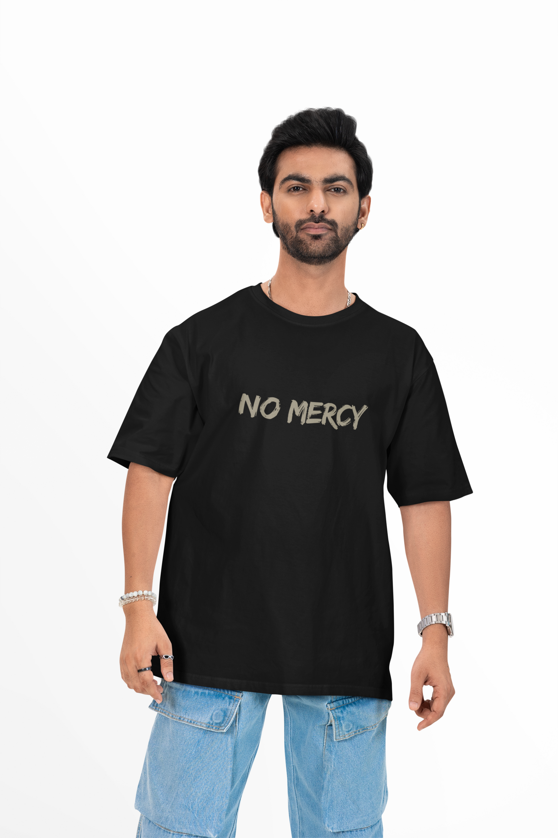 The No Mercy Oversized Graphic T-Shirt | Andazify